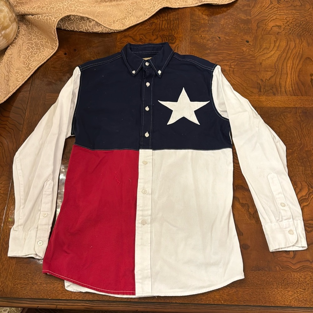 Wrangler Texas Flag Western Shirt Long Sleeve